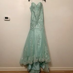 Mermaid sequin and lace dress